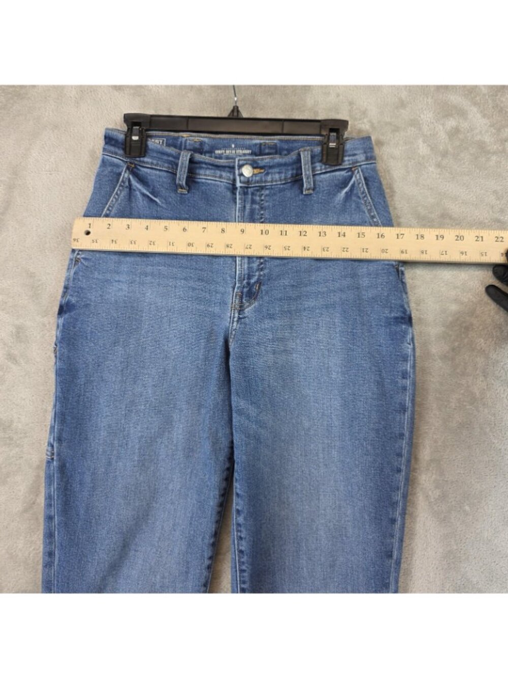 Old Navy Workwear Curvy Sky-Hi Straight Jeans Womens 8 Blue High Rise Utility - Picture 11 of 13